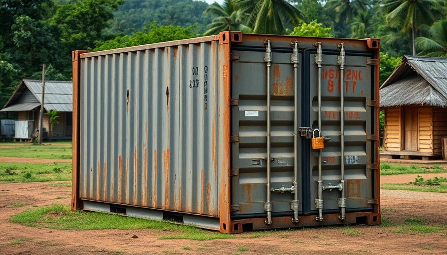 Padlocked container in rural Eritrea, representing challenges for Eritrea Christians.