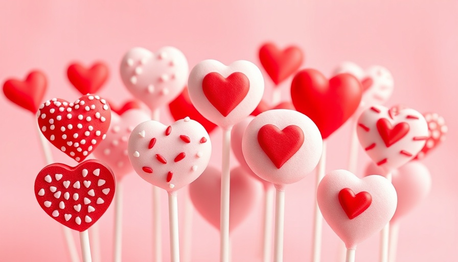 Assorted Valentine Cake Pops on a white plate with a pink background.