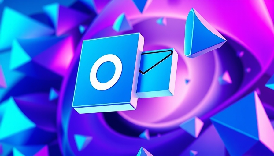 Vibrant abstract Microsoft Outlook digital art with geometric shapes.