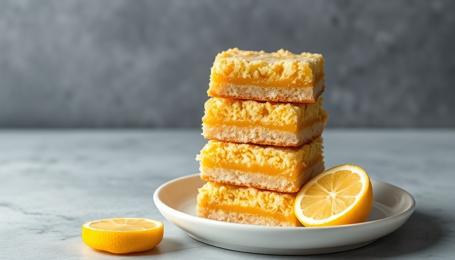 Delicious Meyer lemon bars stacked with powdered sugar.