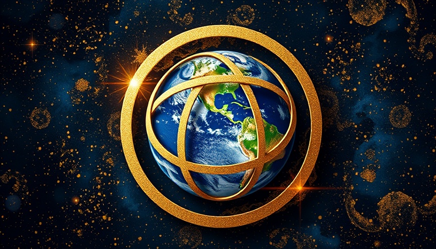 Symbolic unity with Earth in abstract style for global partnerships.