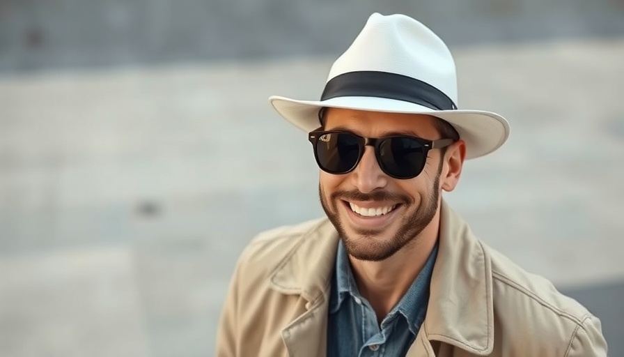 Confident man in a white hat and sunglasses, Great Society Innovation.