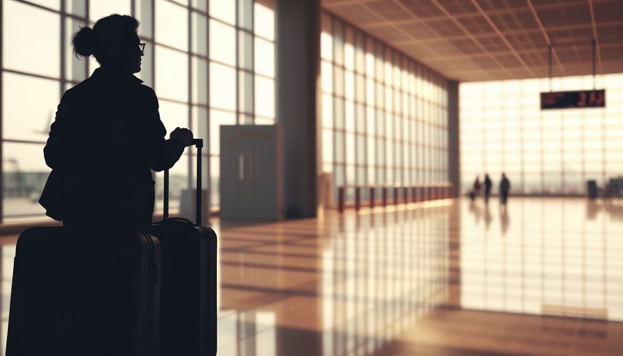 Silhouetted traveler at airport window, United Airlines customer insight.