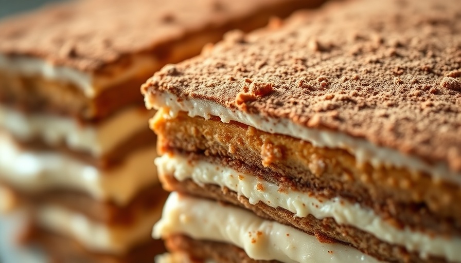 Classic Italian Tiramisu Recipe: Close-up of creamy layers.