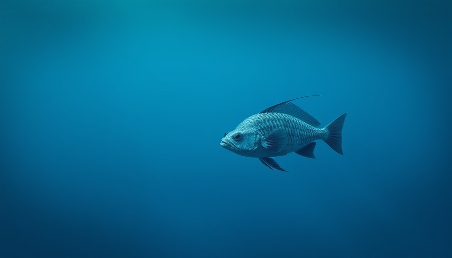 Deep-sea anglerfish swimming in blue ocean waters.