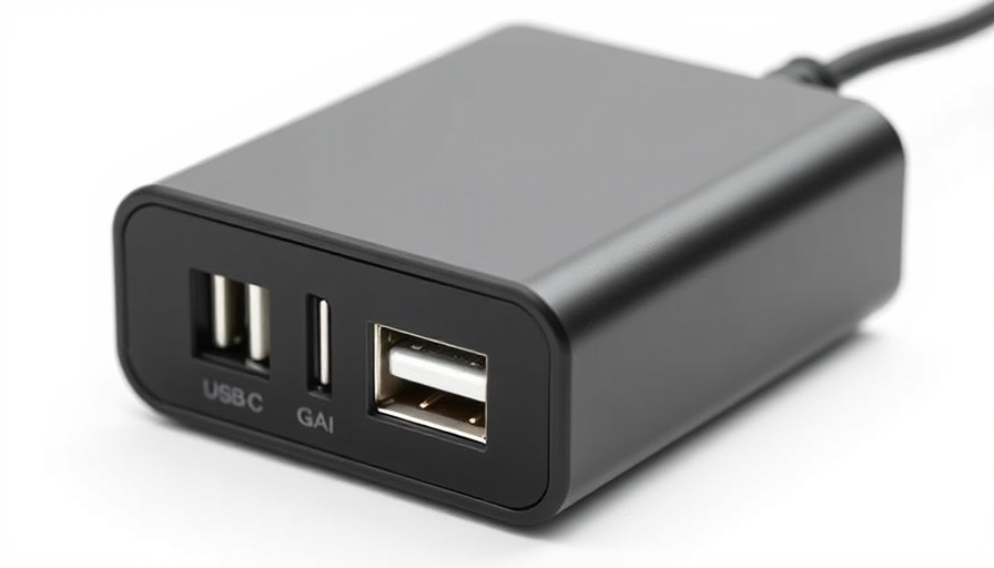 Sleek black 100W USB-C GaN charger with USB-C and USB-A ports.