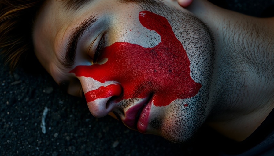 Symbolic image of a face with a red handprint, related to Israel deportation law and humanitarian implications.