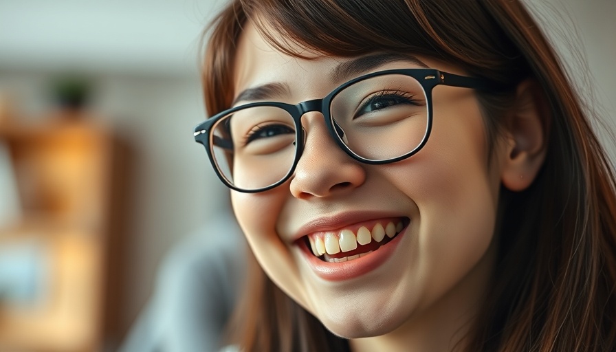 Young woman smiling with glasses, benefits of CRM for small businesses.