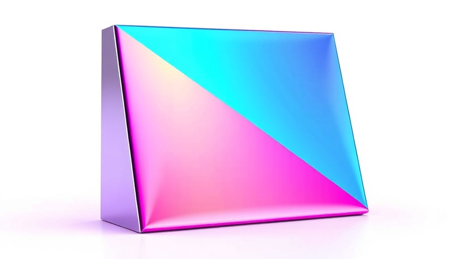 Luminous AI photo editor product box with gradient triangle design.