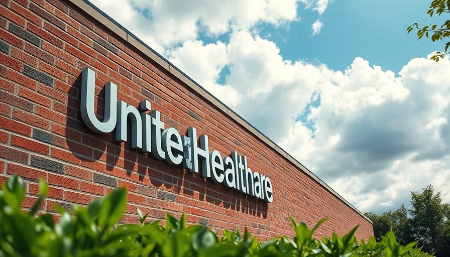 UnitedHealthcare building facade with greenery, daytime view.