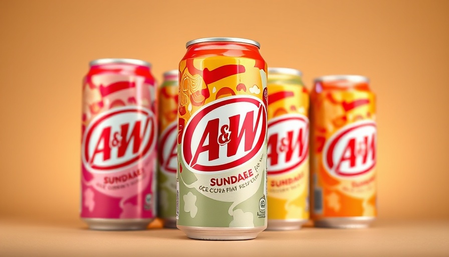 A&W Ice Cream Sundae Soda cans with vibrant design.