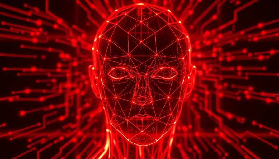 Futuristic digital face representing autonomous AI agents, glowing lines.