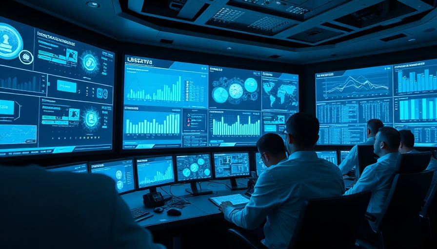 Cyber Asset Attack Surface Management in a futuristic control room with data screens.