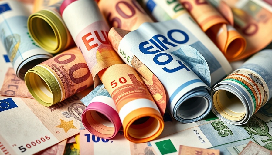 Thoma Bravo raises €1.8B in rolled Euro banknotes, close-up view.