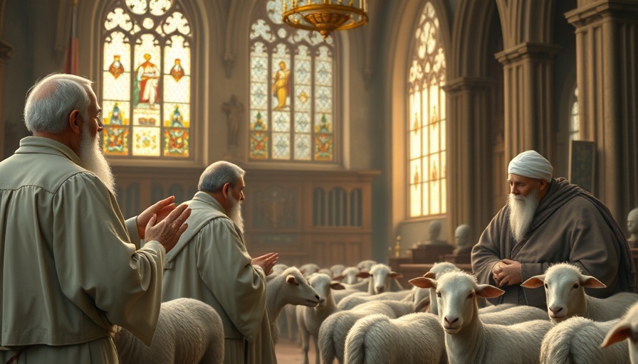 Protect Elders and Sheep in the Church, serene church scene.