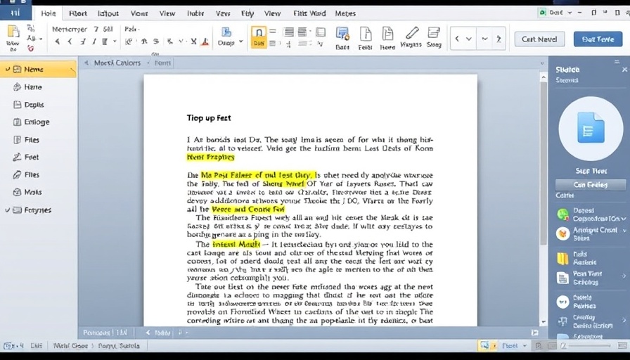 Microsoft Word document showing editing tools for productivity.