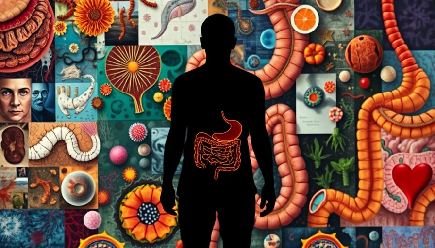 Abstract depiction of gut microbiota and inflammatory bowel disease.