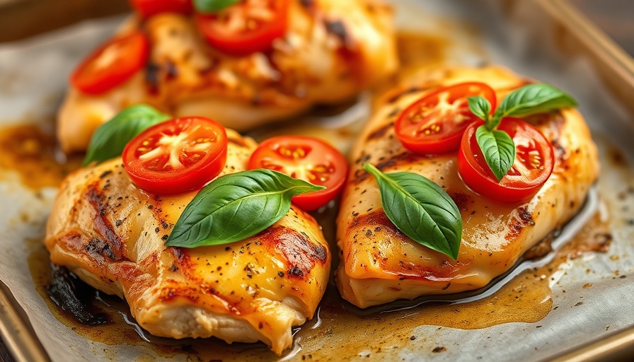 Low-Carb Chicken Recipe with tomatoes and basil garnishing