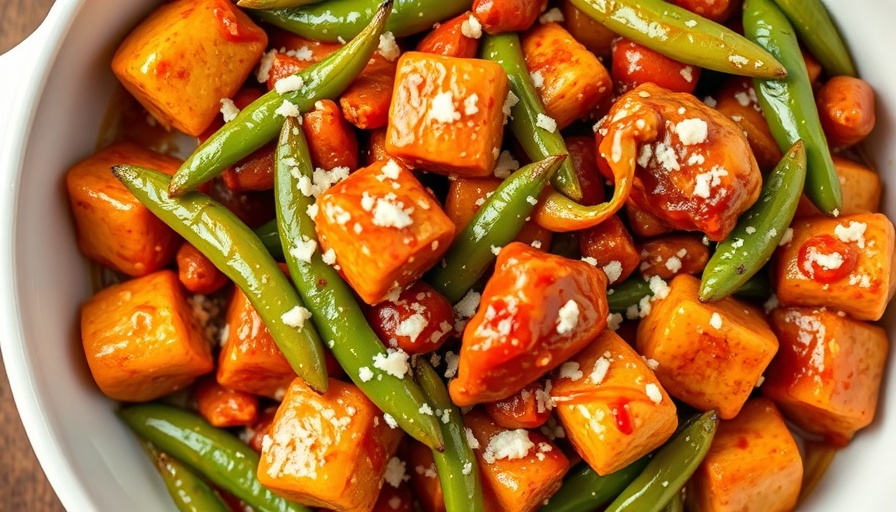 Chili Chicken Stir Fry with green peppers and parmesan.