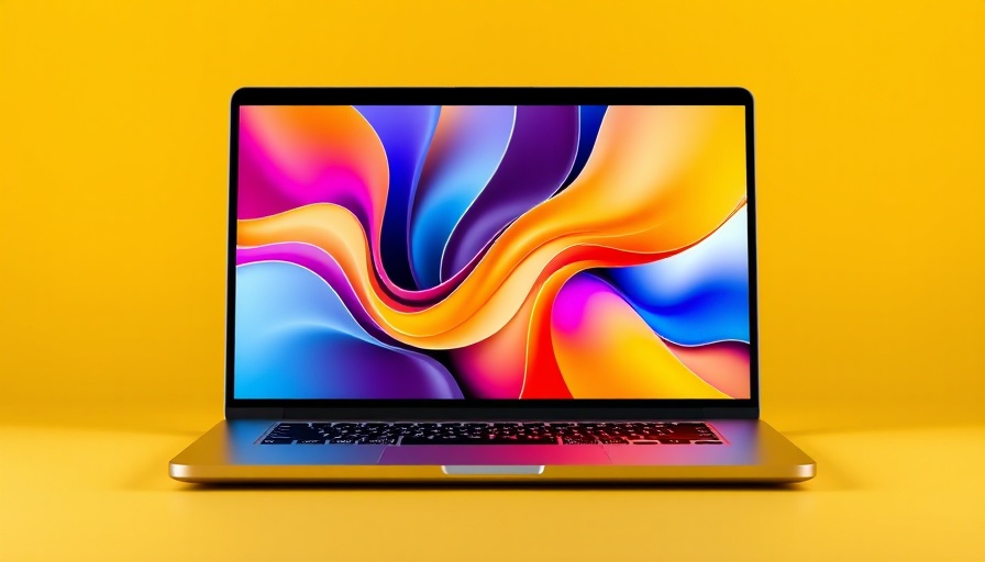 Sleek laptop showcasing abstract screen, best laptop deals for work and gaming.