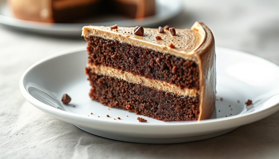 Chocolate cake slice on plate for dessert recipes.