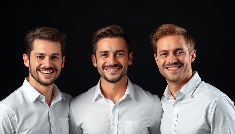 Three men smiling in white shirts, sodium-ion solar energy storage team photo.