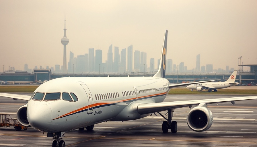 Airplane at airport amid economic concerns.