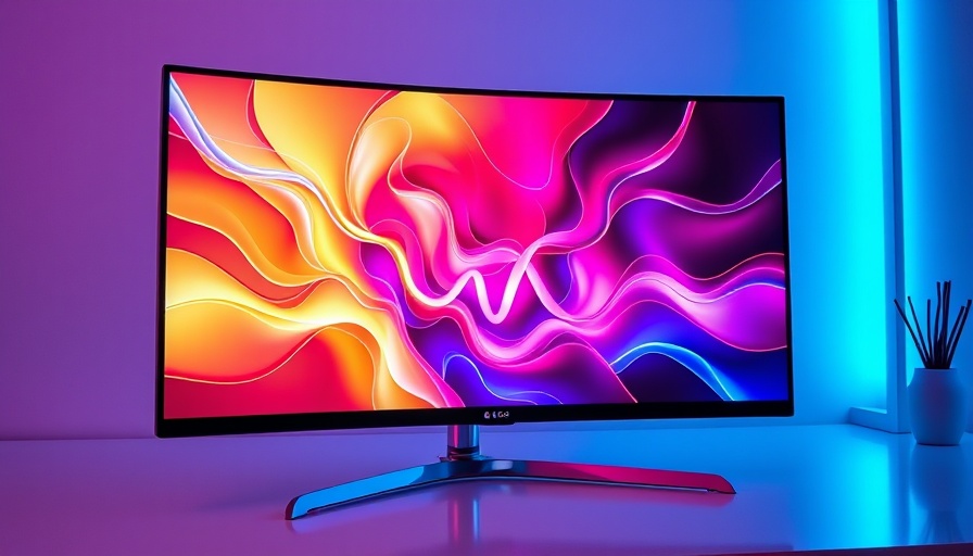 Curved LG UltraGear OLED gaming monitor with vibrant display.