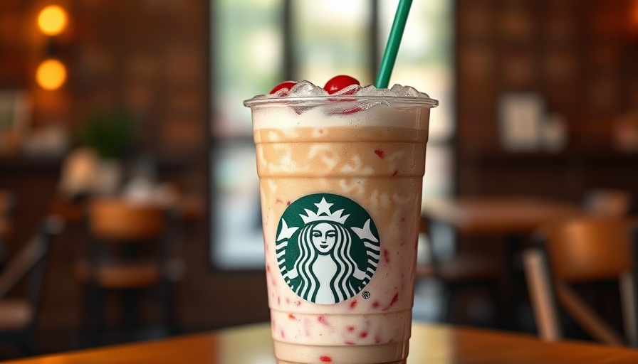 Starbucks Iced Cherry Chai elegantly displayed on a wooden surface.