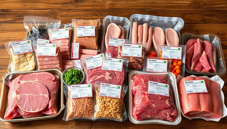 Assorted packaged meats from a meat delivery service.