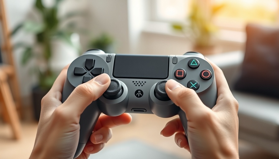 Hands holding a gray gaming controller, close-up view.