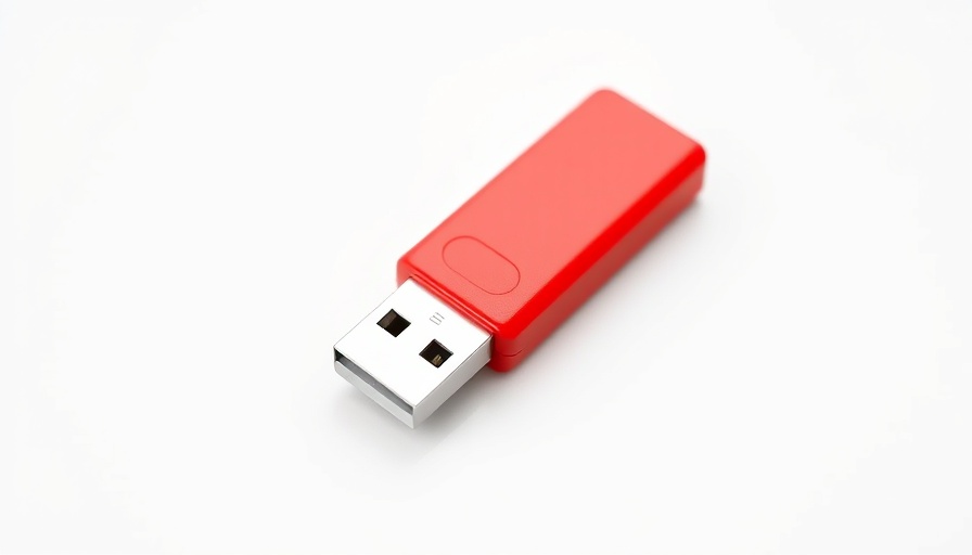 Red USB stick for securely wiping your old laptop, data shredder tool.