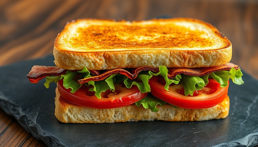 Toasted bacon lettuce tomato sandwich for fast lunches without coma.