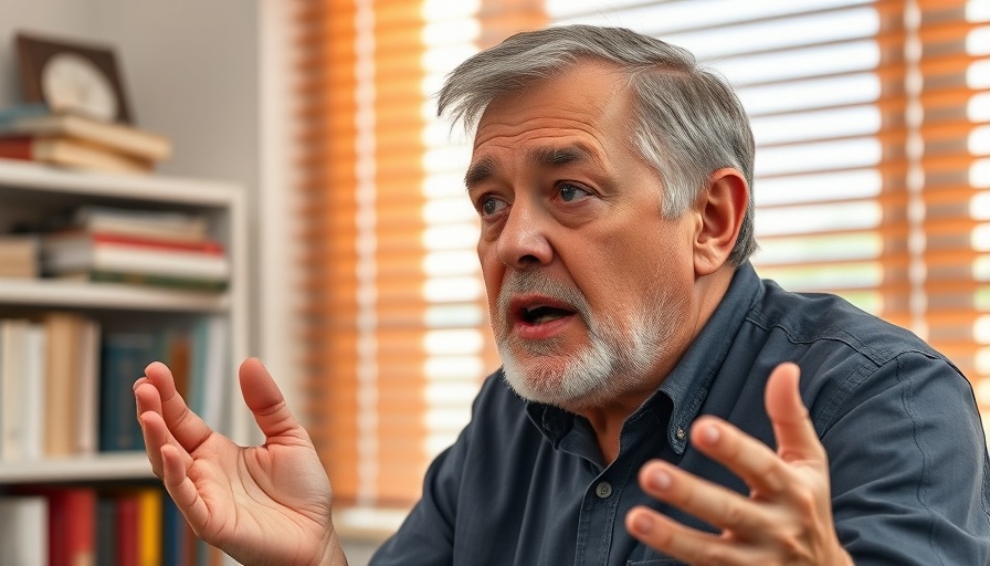 Man emphasizing a point on 'The Truth About the Prosperity Gospel'.