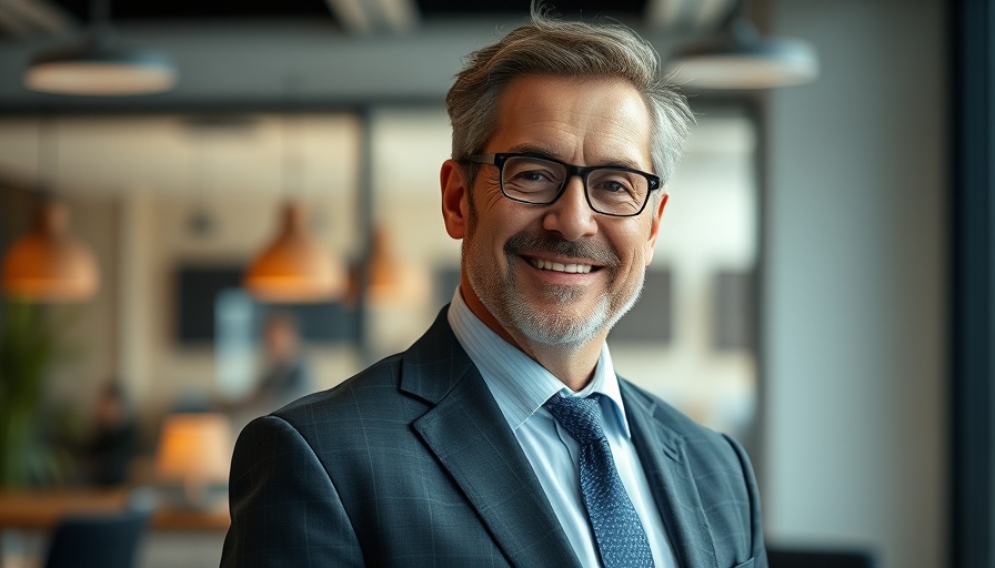 Middle-aged man smiling in office, changes in Intel CEO.