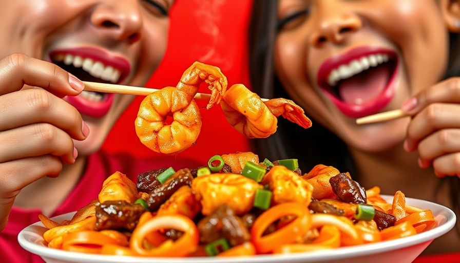 Panda Express Firecracker Steak and Shrimp in vibrant setting.