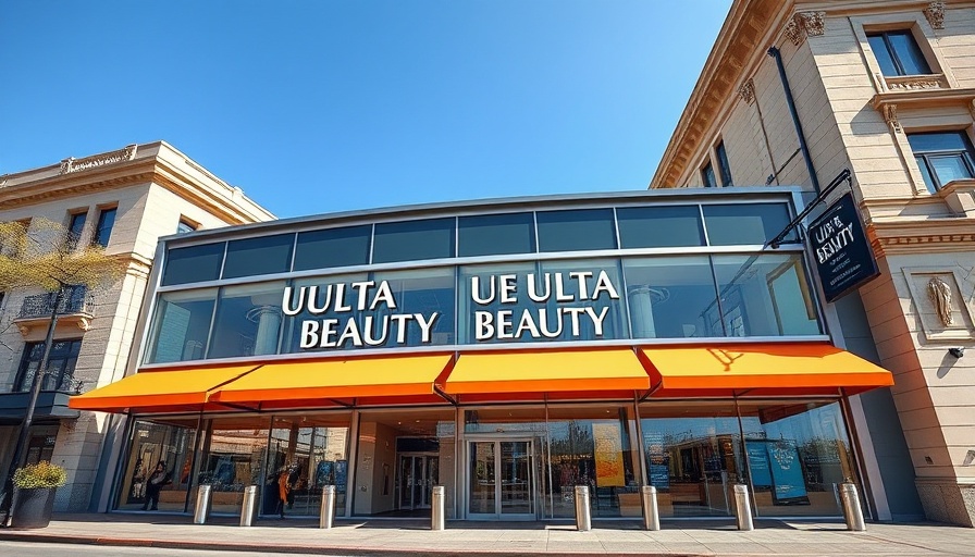 Modern Ulta Beauty store with bright orange canopies.