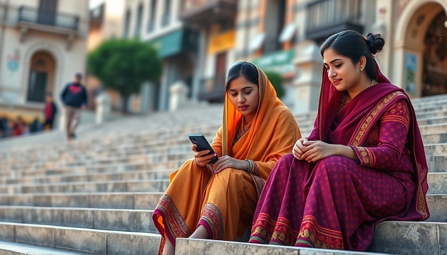 Women engrossed in a smartphone while sitting outdoors, stop wasting time on social media.