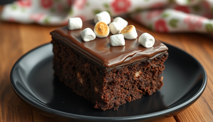 Delicious slice of easy chocolate dessert with frosting.