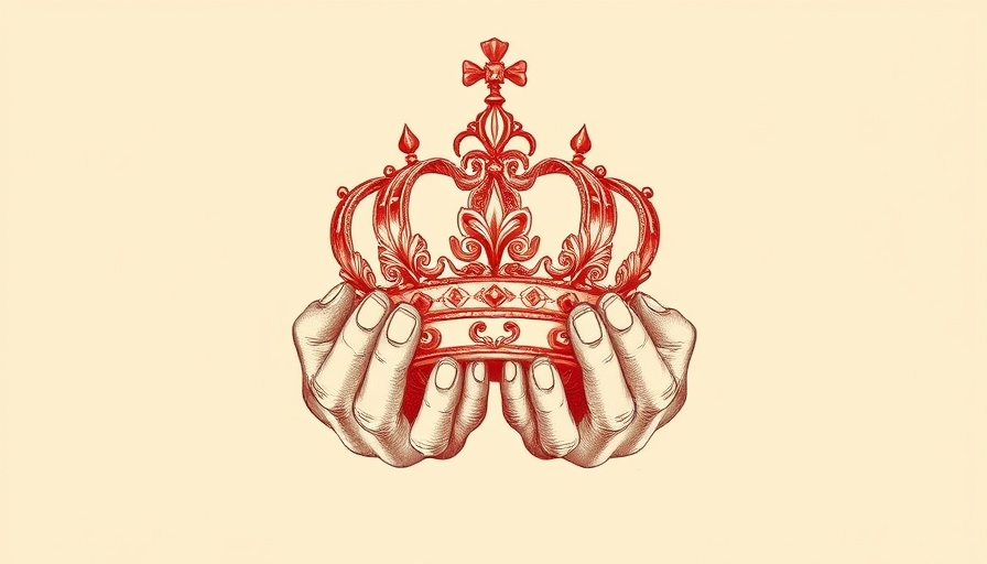 Illustration of hands holding ornate crown, corporate compliance theme.