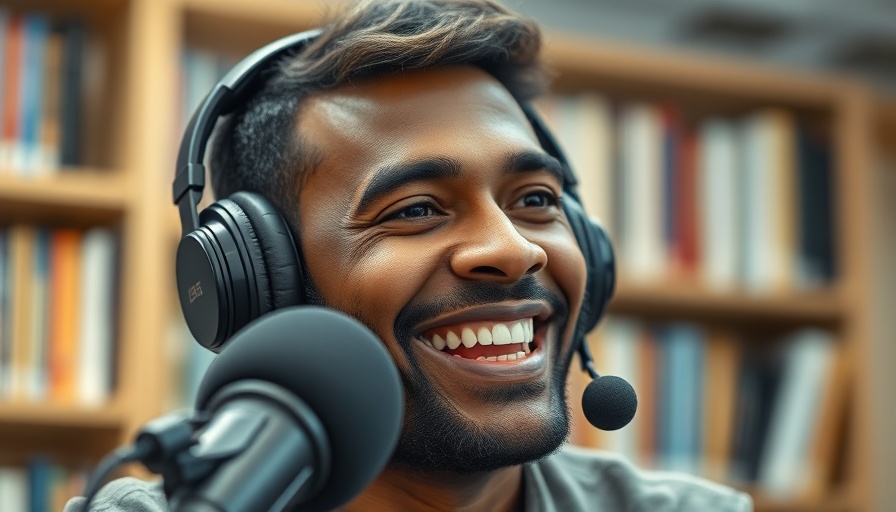 Smiling man discussing in a room with bookshelves, impact of the gospel.