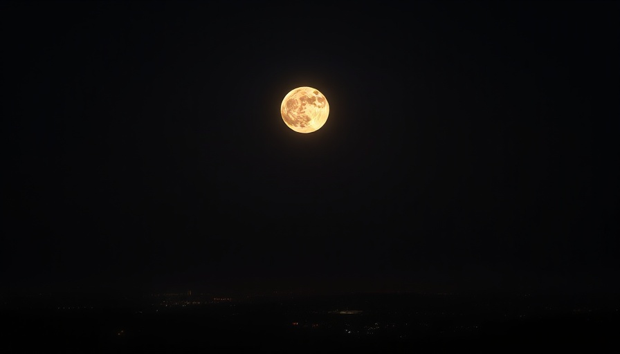 Red moon over cityscape during Blue Moon 2026 event.