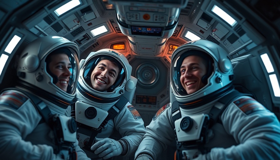 Boeing Starliner astronauts smiling inside spacecraft during mission.