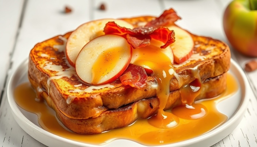 Willa's Apple and Bacon French Toast on a white plate.