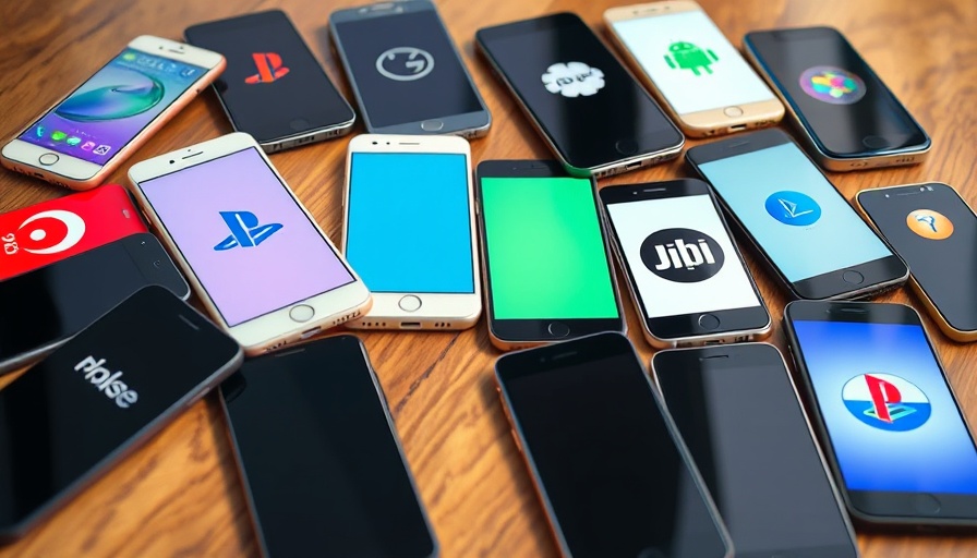 Best smartphones for business owners displayed on a wooden table.