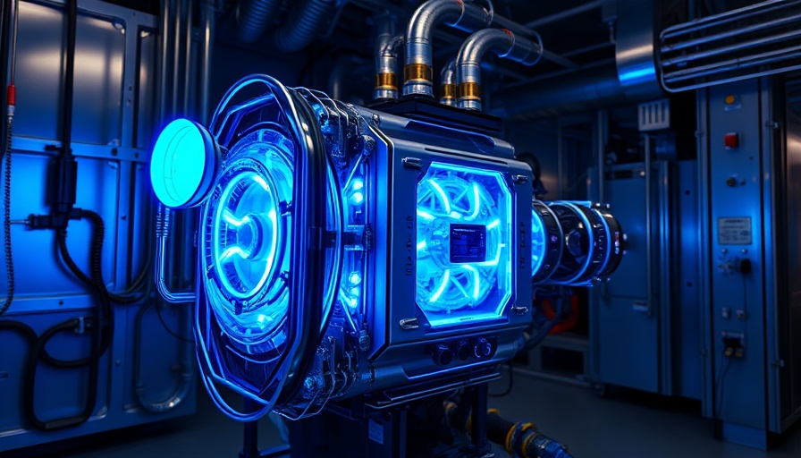 Futuristic energy device in a high-tech lab, showcasing future of energy technologies.