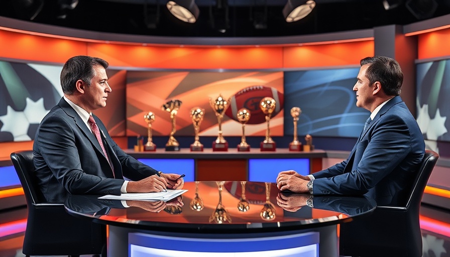 TV anchors discuss sports on vibrant set, NBA Inside Stuff comeback.