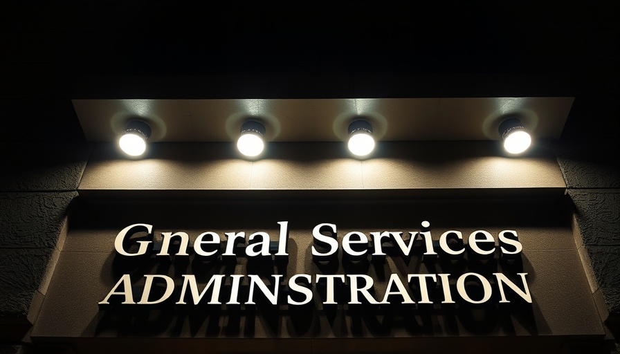 General Services Administration illuminated sign, Government Technology Transformation Services context
