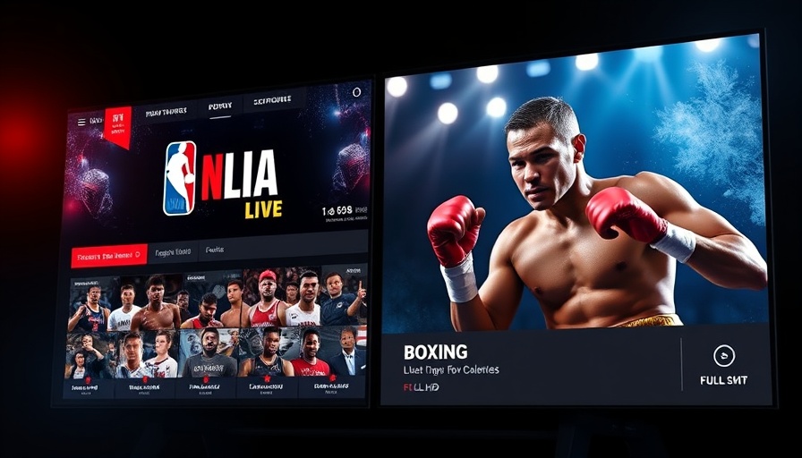 Fubo sports streaming interface highlights NBA and boxing events.