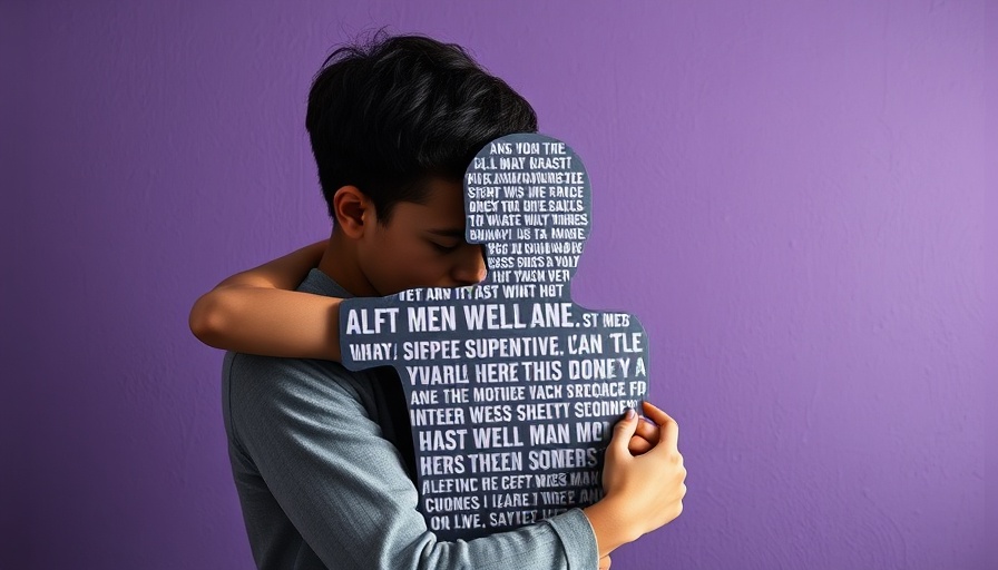 Young person embracing a silhouette, illustrating emotional support.